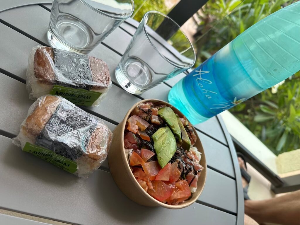 ベランダでの食事